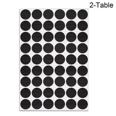 Harfington Uxcell Screw Hole Covers Stickers Textured Plastic Self Adhesive Stickers for Wood Furniture Cabinet Shelve Plate 21mm Dia 108pcs in 2Sheet Black, PC-107