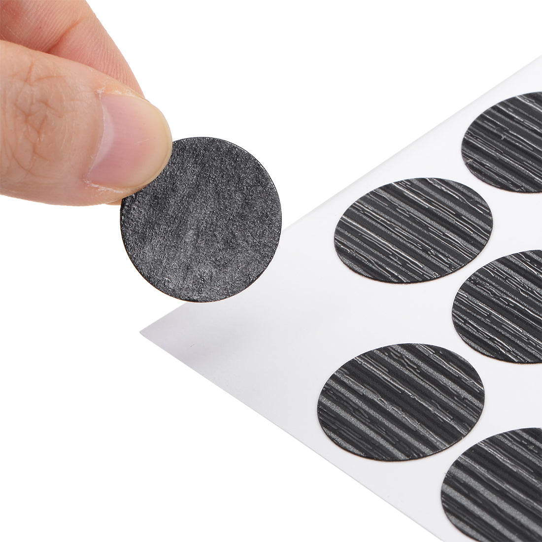 uxcell Uxcell Screw Hole Covers Stickers Textured Plastic Self Adhesive Stickers for Wood Furniture Cabinet Shelve Plate 21mm Dia 54pcs in 1Sheet Dark Gray