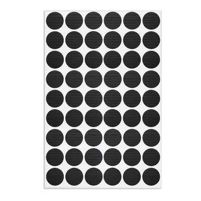 Harfington Uxcell Screw Hole Covers Stickers Textured Plastic Self Adhesive Stickers for Wood Furniture Cabinet Shelve Plate 21mm Dia 54pcs in 1Sheet Black