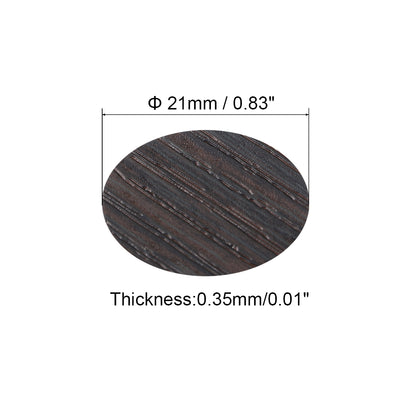 Harfington Uxcell Screw Hole Covers Stickers Textured Plastic Self Adhesive Stickers for Wood Furniture Cabinet Shelve Plate 21mm Dia 108pcs in 2Sheet Dark Coffee