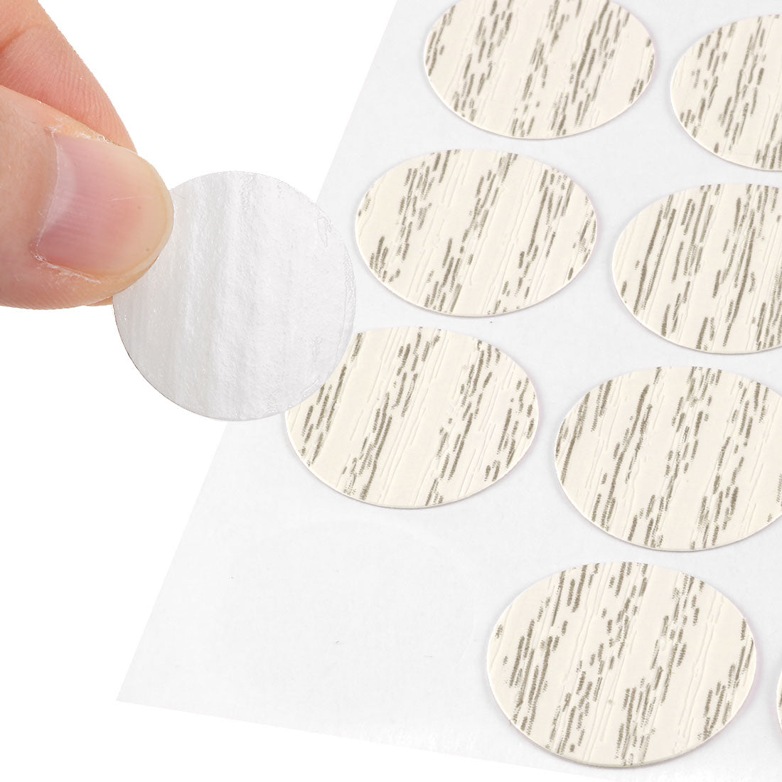 uxcell Uxcell Screw Hole Covers Stickers Textured Plastic Self Adhesive Stickers for Wood Furniture Cabinet Shelve Plate 21mm Dia 54pcs in 1Sheet Beige