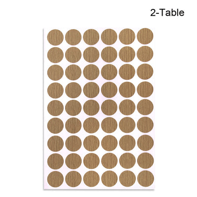 Harfington Uxcell Screw Hole Covers Stickers Textured Plastic Self Adhesive Stickers for Wood Furniture Cabinet Shelve Plate 21mm Dia 108pcs in 2Sheet Maple