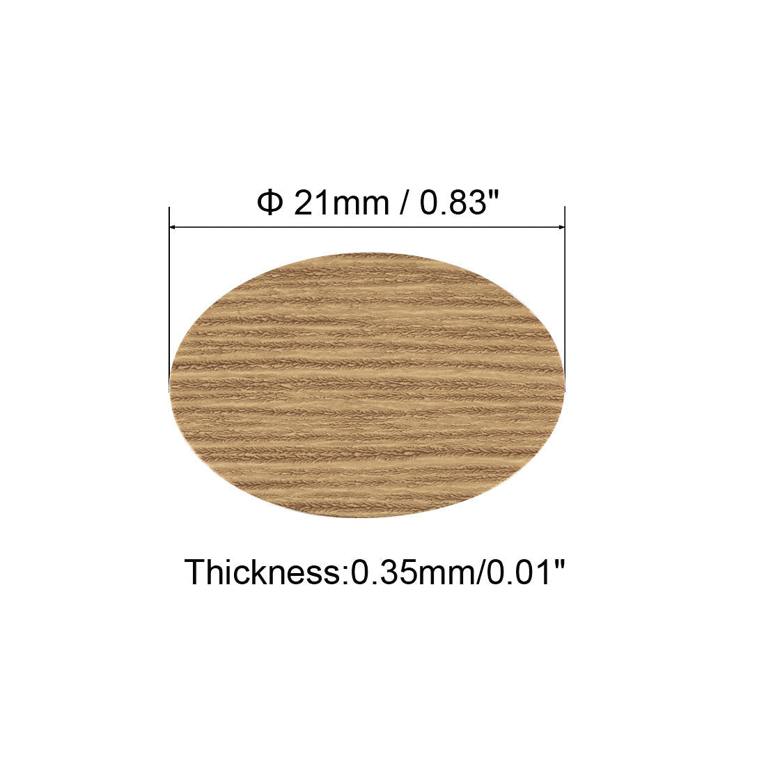 uxcell Uxcell Screw Hole Covers Stickers Textured Plastic Self Adhesive Stickers for Wood Furniture Cabinet Shelve Plate 21mm Dia 108pcs in 2Sheet Maple