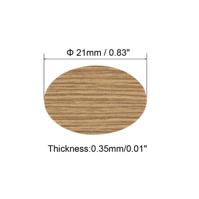 Harfington Uxcell Screw Hole Covers Stickers Textured Plastic Self Adhesive Stickers for Wood Furniture Cabinet Shelve Plate 21mm Dia 108pcs in 2Sheet Maple