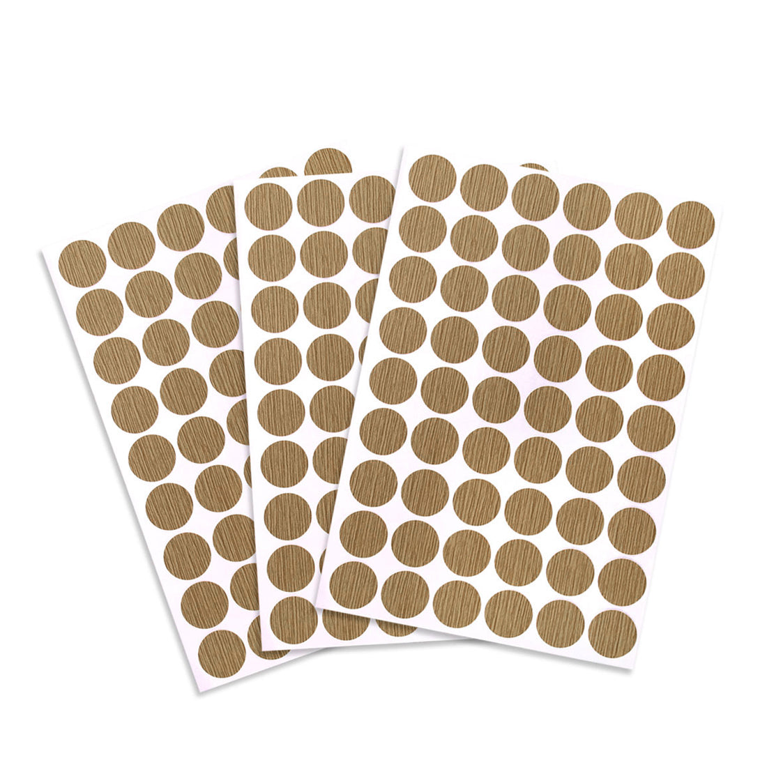 uxcell Uxcell Screw Hole Covers Stickers Textured Plastic Self Adhesive Stickers for Wood Furniture Cabinet Shelve Plate 21mm Dia 162pcs in 3Sheet Maple