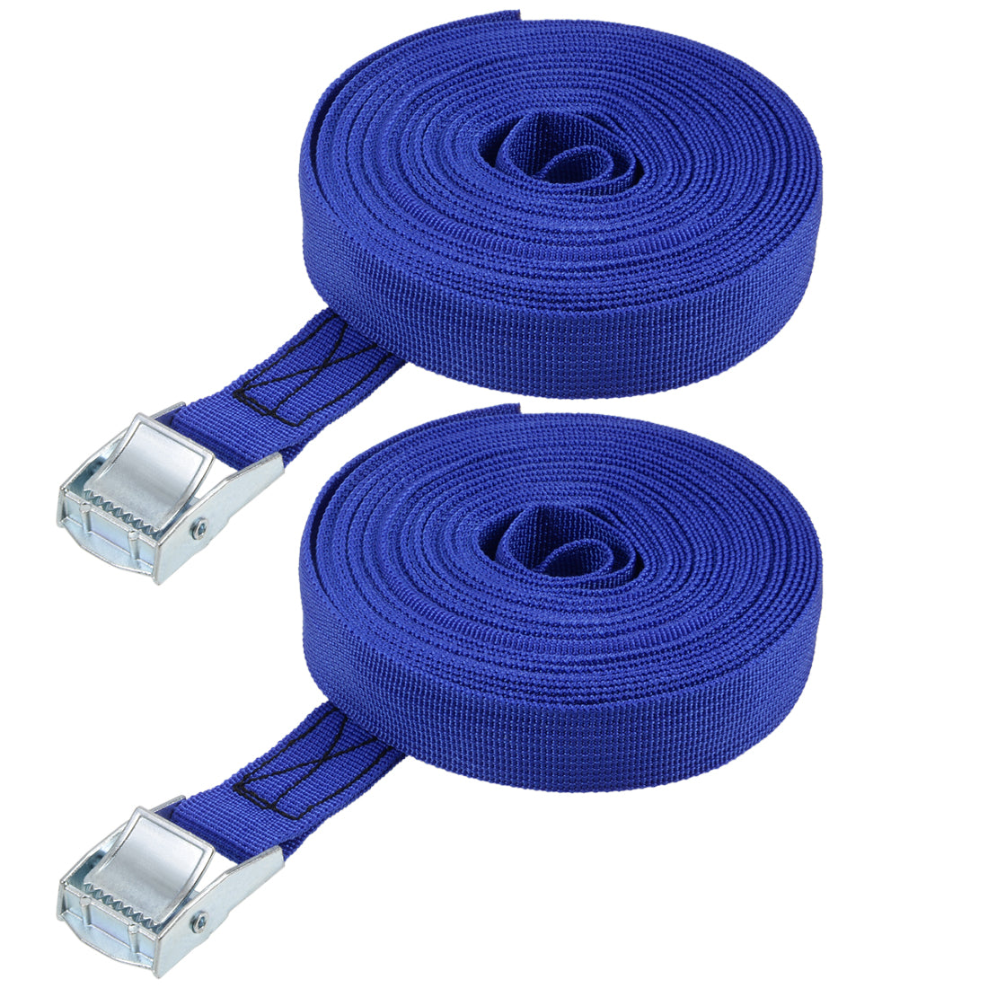 uxcell Uxcell 8M x 25mm Lashing Strap Cargo Tie Down Straps w Cam Lock Buckle 250Kg Work Load, Blue, 2Pcs