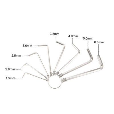 Harfington Uxcell Hex Key Set, L Shape Combination Wrench w Ring for Repair Tool