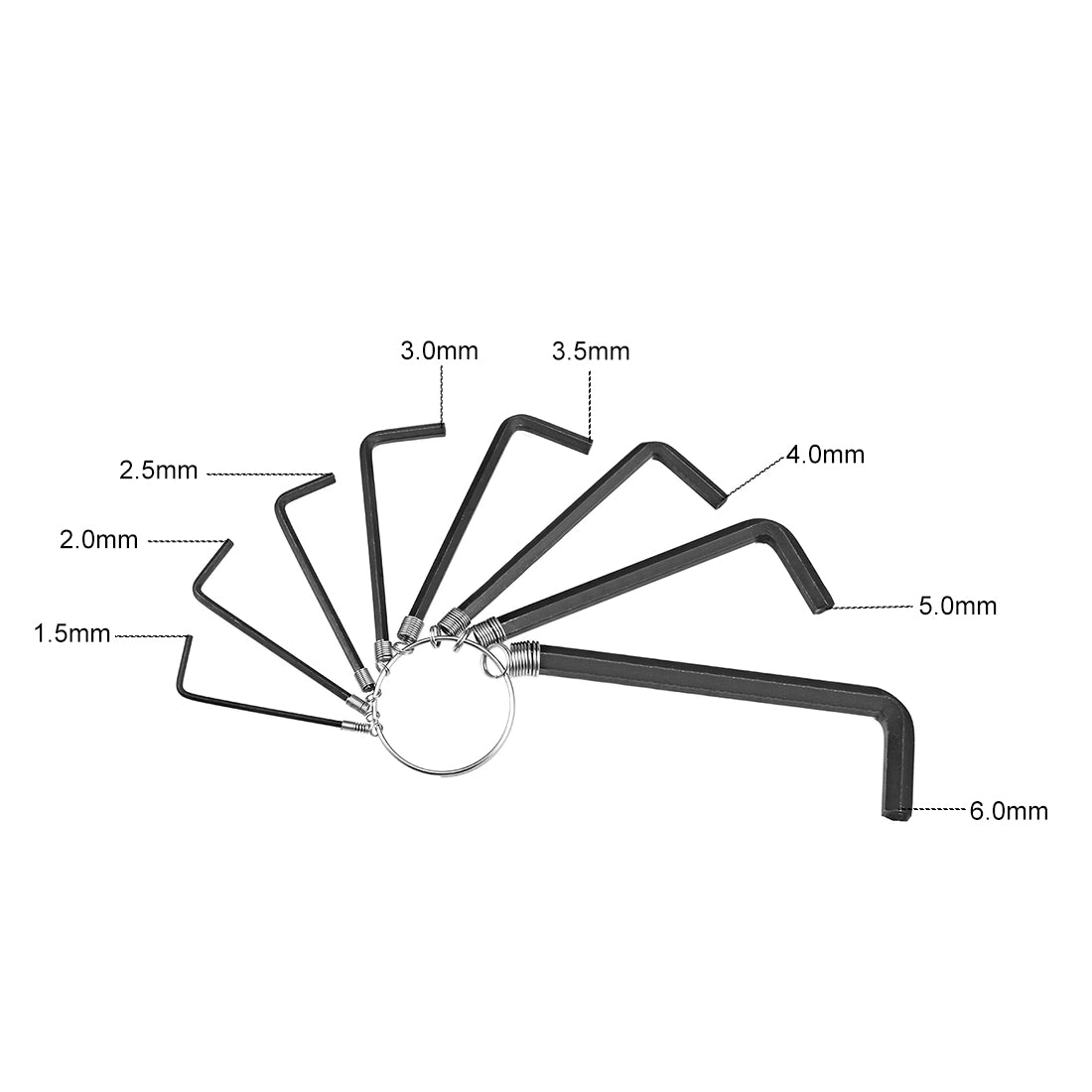 uxcell Uxcell Hex Key Set, L Shape Combination Wrench w Ring for Repair Tool