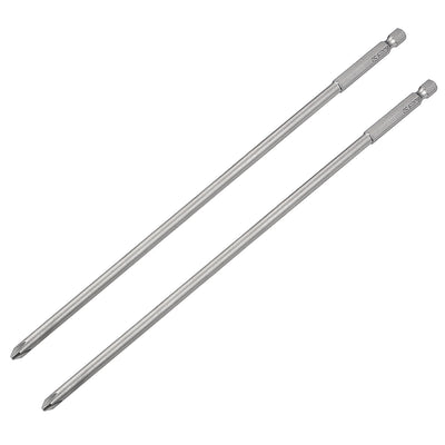 Harfington Uxcell 2pcs 1/4-Inch Hex Shank 250mm Length Phillips 5.5PH2 Magnetic Screw Driver S2 Screwdriver Bits