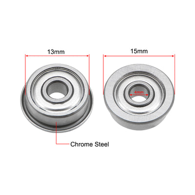 Harfington Uxcell Flange Deep Groove Ball Bearings Double Shield Chrome Steel