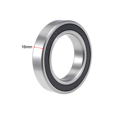 Harfington Uxcell 6010-2RS Ball Bearing 50x80x16mm Double Sealed Carbon Steel Bearings