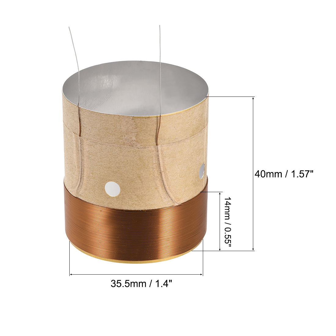 uxcell Uxcell 35.5mm 1.5" Woofer Voice Coil 2 Layers Round Copper Wire Bass Speaker Audio Replacement