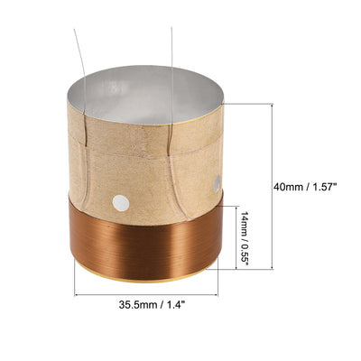 Harfington Uxcell 35.5mm 1.5" Woofer Voice Coil 2 Layers Round Copper Wire Bass Speaker Audio Replacement