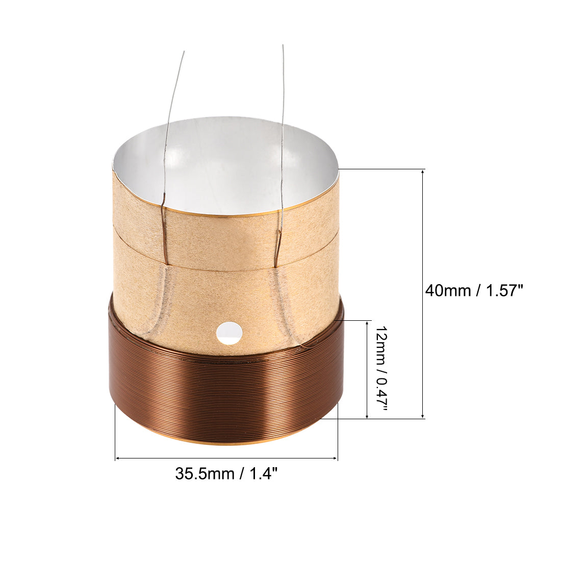 uxcell Uxcell 35.5mm 1.5" Woofer Voice Coil 4 Layers Round Copper Wire for Bass Speaker Audio Repair