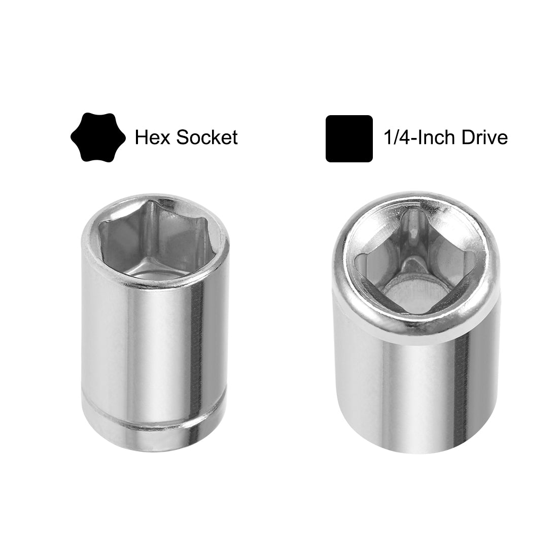 uxcell Uxcell 1/4-Inch Innensechskantschlüssel Set 5mm - 12mm metrisches Cr-V, 1 set