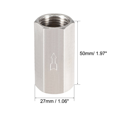 Harfington Uxcell One Way Air Check Valve 1/2BSP Female Threaded Full Port Check Valve