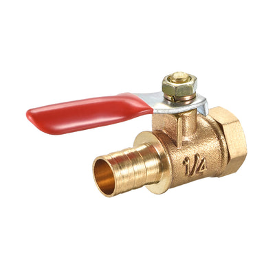 Harfington Uxcell Brass Air Ball Valve Shut Off Switch G1/4 Female to 1/4" Hose Barb