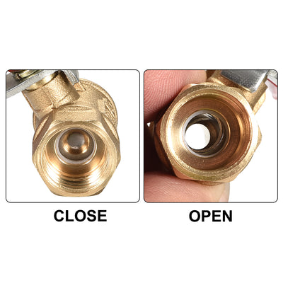 Harfington Uxcell Brass Air Ball Valve Shut Off Switch G3/8 Female to 5/16" Hose Barb 4Pcs