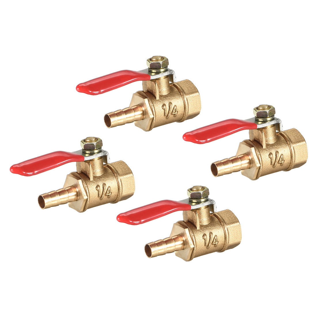 Uxcell Uxcell Brass Air Ball Valve Shut Off Switch G3/8 Female to 5/16" Hose Barb 4Pcs