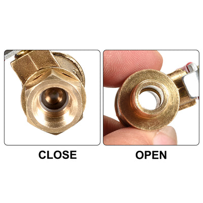 Harfington Uxcell Brass Air Ball Valve Shut Off Switch G1/2 Male to Female Pipe Coupler 2Pcs