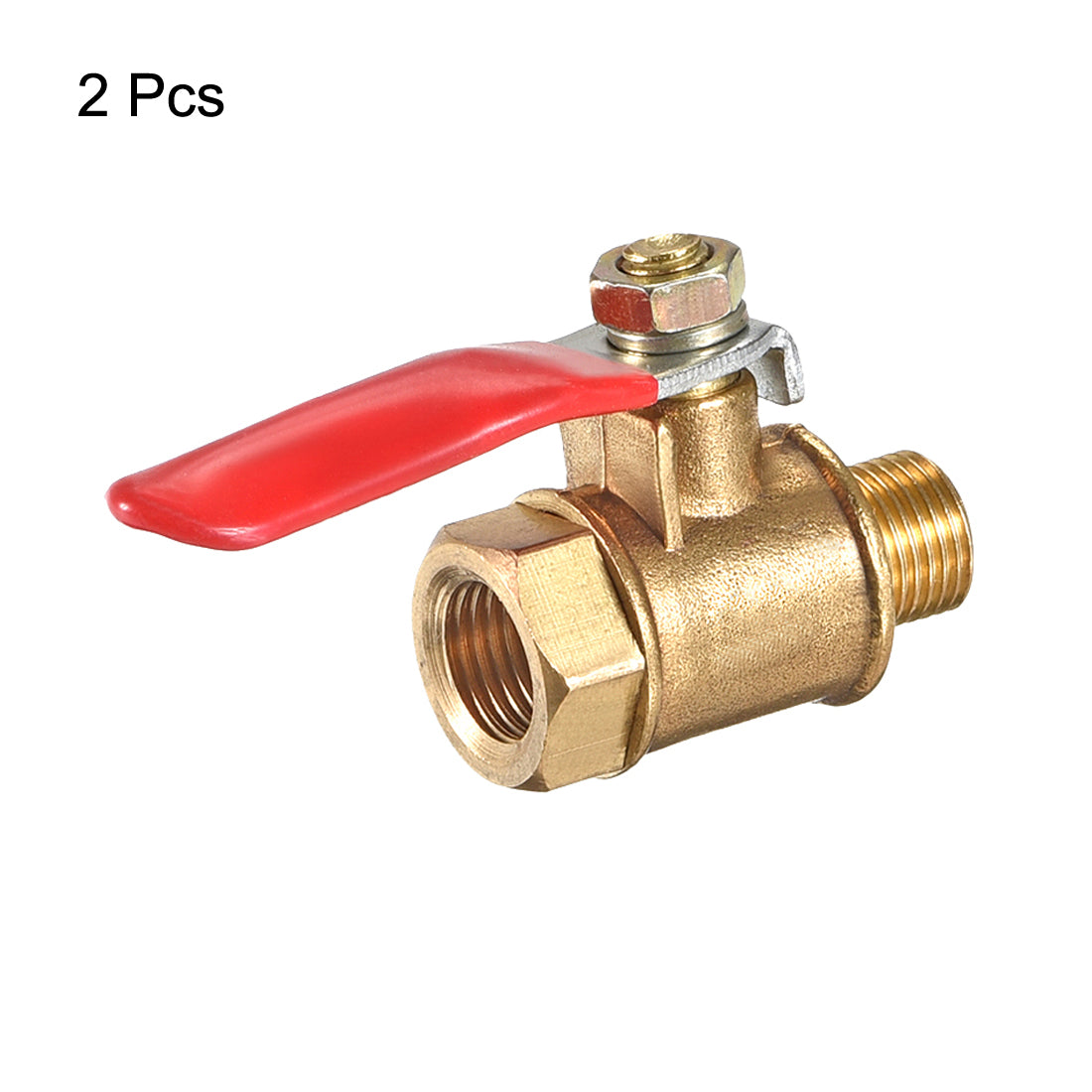 Uxcell Uxcell Brass Air Ball Valve Shut Off Switch G1/2 Male to Female Pipe Coupler 2Pcs