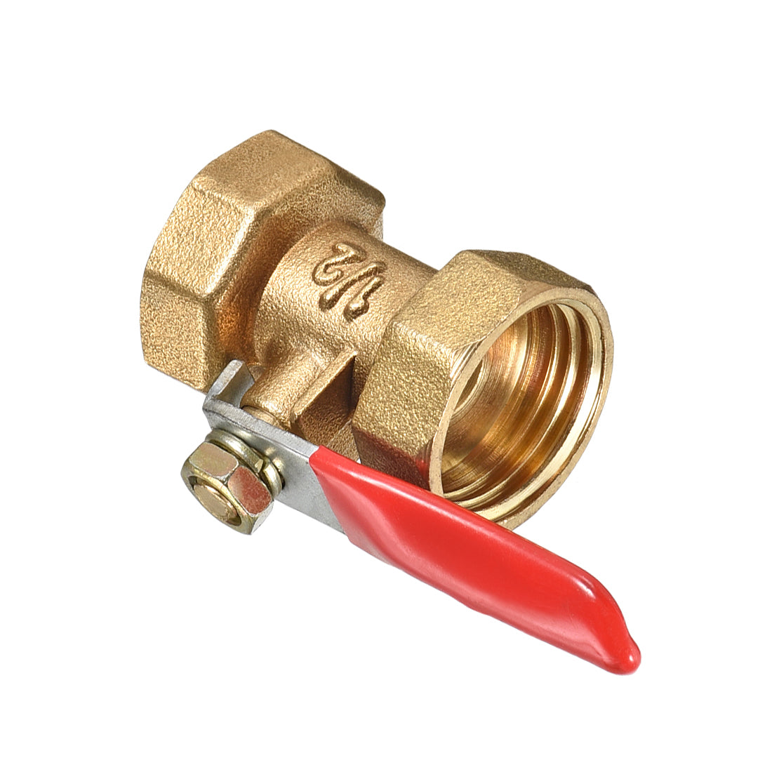 Uxcell Uxcell Brass Air Ball Valve Shut Off Switch G1/2 Female to Female Pipe Coupler