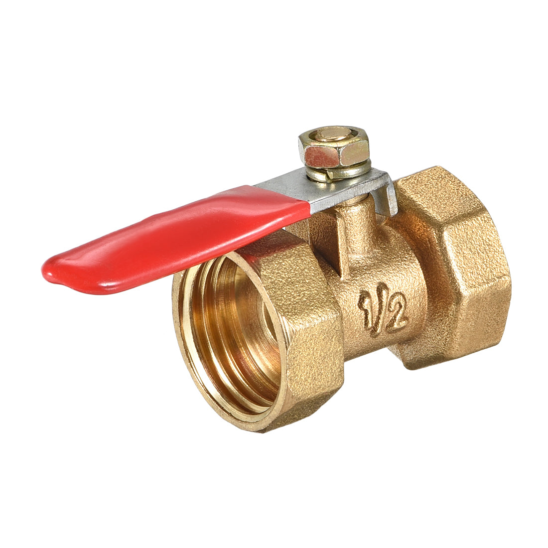 Uxcell Uxcell Brass Air Ball Valve Shut Off Switch G1/2 Female to Female Pipe Coupler