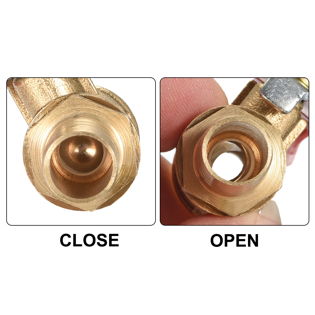 Uxcell Uxcell Brass Air Ball Valve Shut Off Switch 8mm Hose Barb to 8mm Hose Barb