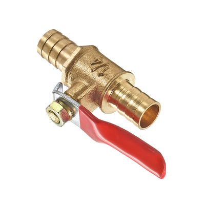 Harfington Uxcell Brass Air Ball Valve Shut Off Switch 8mm Hose Barb to 8mm Hose Barb