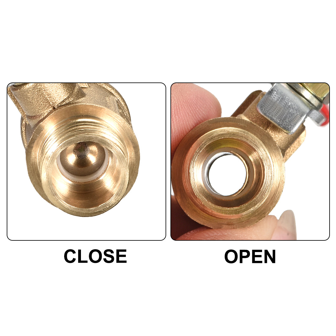 Uxcell Uxcell Brass Air Ball Valve Shut Off Switch G1/2 Male to Male Pipe Coupler