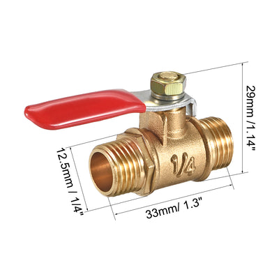 Harfington Uxcell Brass Air Ball Valve Shut Off Switch G1/2 Male to Male Pipe Coupler 2Pcs