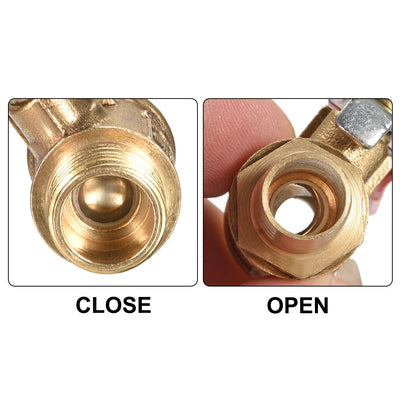 Harfington Uxcell Brass Air Ball Valve Shut Off Switch G1/4 Male to 3/8" Hose Barb