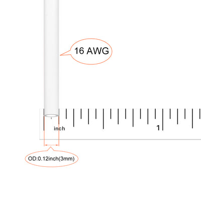 Harfington Uxcell Silikonkabel 16 AWG Elektrodrähte Litzenkern von verzinnt Kupferdraht 16 ft Weiß