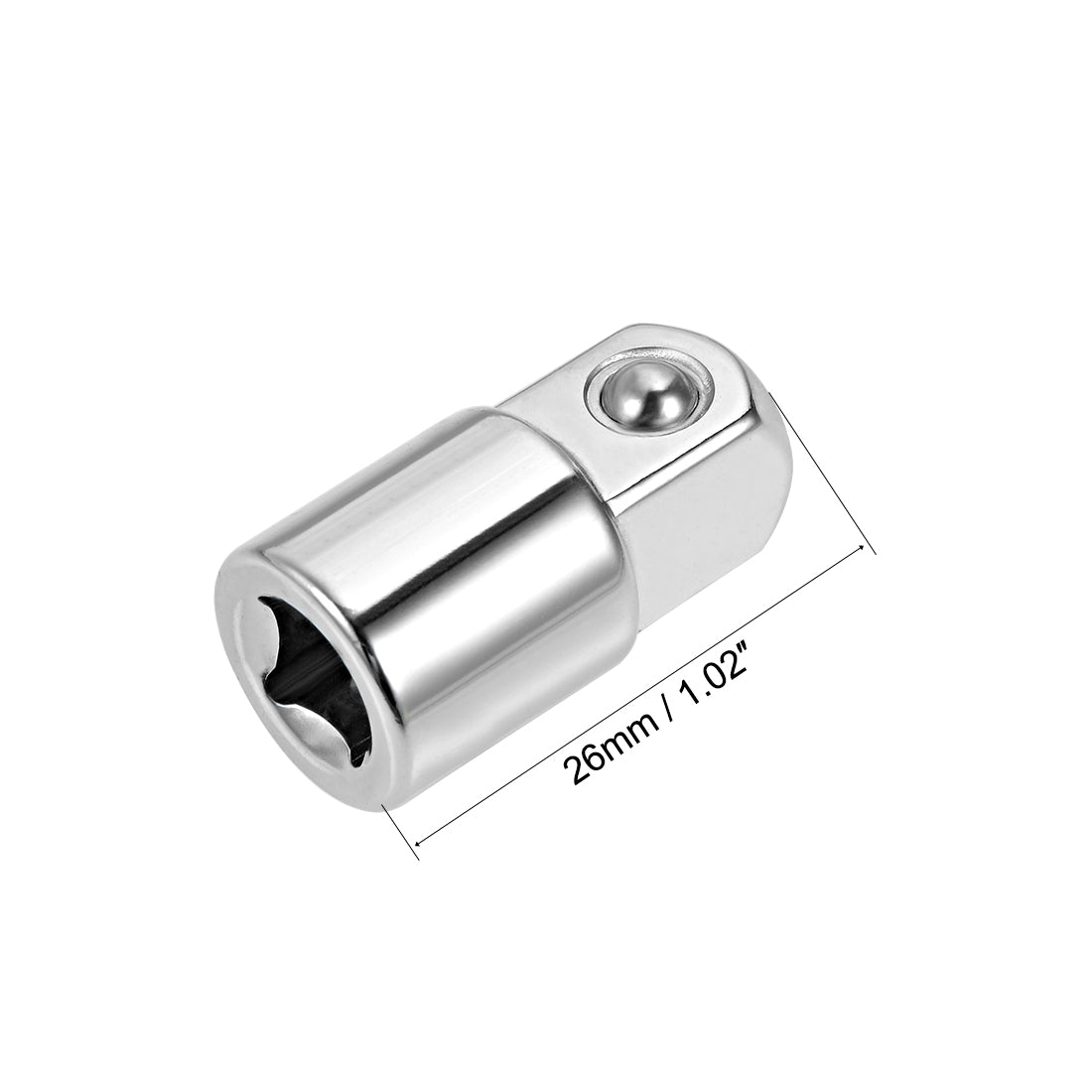 uxcell Uxcell 2 Pcs 1/4" Drive (F) x 3/8" (M) Socket Adapter, Female to Male, Cr-V (Silver)