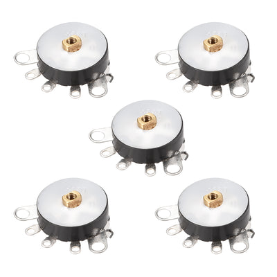 Harfington Uxcell Wheel Potentiometer With Switch B50K Ohm Variable Resistors Single Turn Rotary Carbon Film Taper RV12MM 5pcs