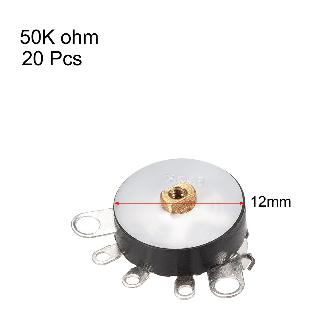 uxcell Uxcell 20 Stück Rad für Duplex Potentiometer mit Schalter 20K Ohm variabler Widerstand Single Turn