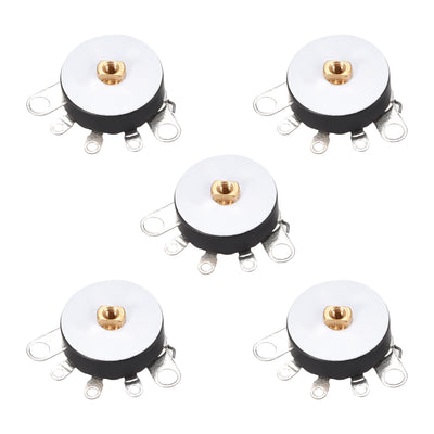 Harfington Uxcell Wheel Potentiometer With Switch 10K Ohm Variable Resistors Single Turn Rotary Carbon Film Taper RV12MM 5pcs