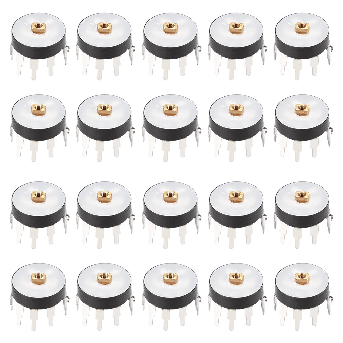 uxcell Uxcell 20 Stück Rad für Duplex Potentiometer mit Schalter 50k Ohm Varistor Single Kreis