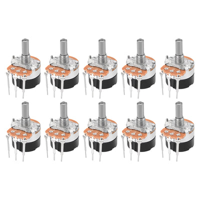 Harfington Uxcell WH138 Potentiometer with Switch B500K Ohm Variable Resistors Single Turn Rotary Carbon Film Taper 10pcs