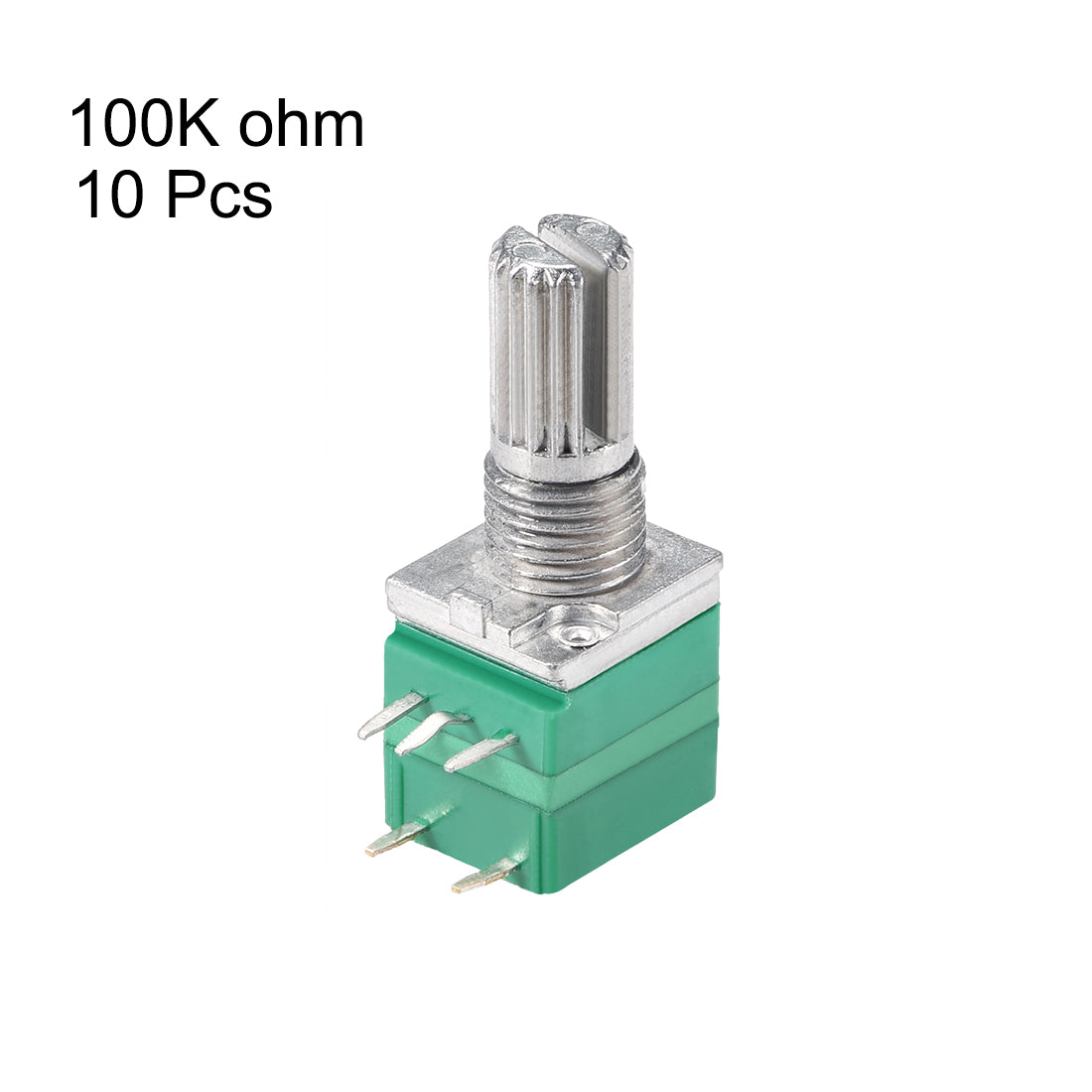 uxcell Uxcell Potentiometer With Switch  B100K Ohm Variable Resistors Single Turn Rotary Carbon Film Taper RV097NS  10pcs