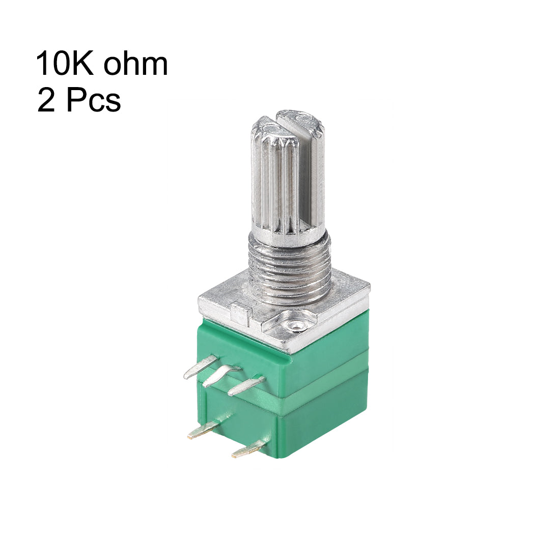 uxcell Uxcell Potentiometer With Switch  B10K Ohm Variable Resistors Single Turn Rotary Carbon Film Taper RV097NS  2pcs