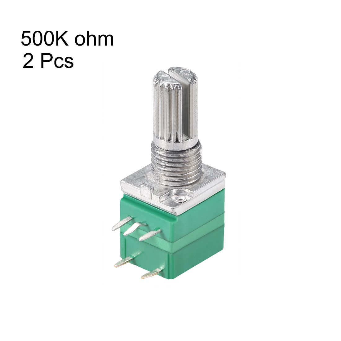 uxcell Uxcell Potentiometer With Switch  B500K Ohm Variable Resistors Single Turn Rotary Carbon Film Taper RV097NS  2pcs