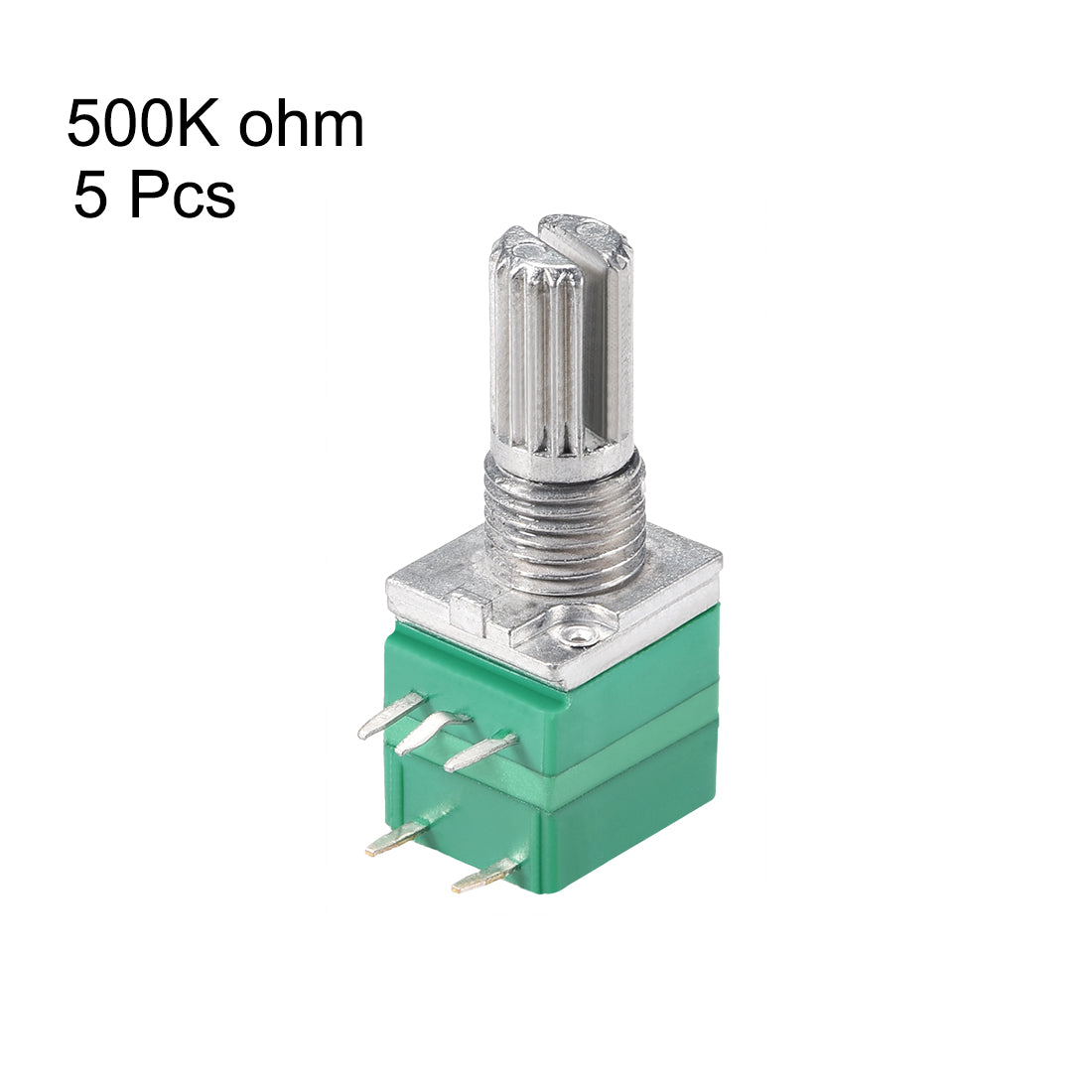 uxcell Uxcell 5 Stück 500K Ohm Variable Widerstände Single Turn Rotary Carbon Film Potentiometer