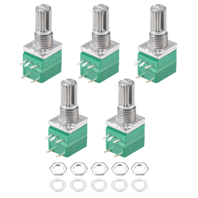 Harfington Uxcell 5 Stück 500K Ohm Variable Widerstände Single Turn Rotary Carbon Film Potentiometer