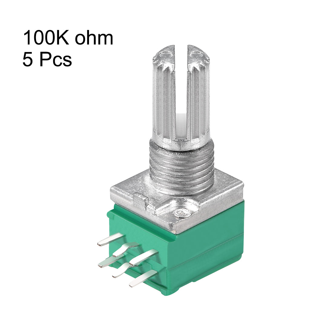 uxcell Uxcell Potentiometer  B100K Ohm Variable Resistors Double Turn Rotary Carbon Film Taper RV097NS  5pcs