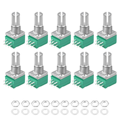 Harfington Uxcell 10 Stück 100K Ohm Variable Widerstände Double Turn Rotary Carbon Film Potentiometer