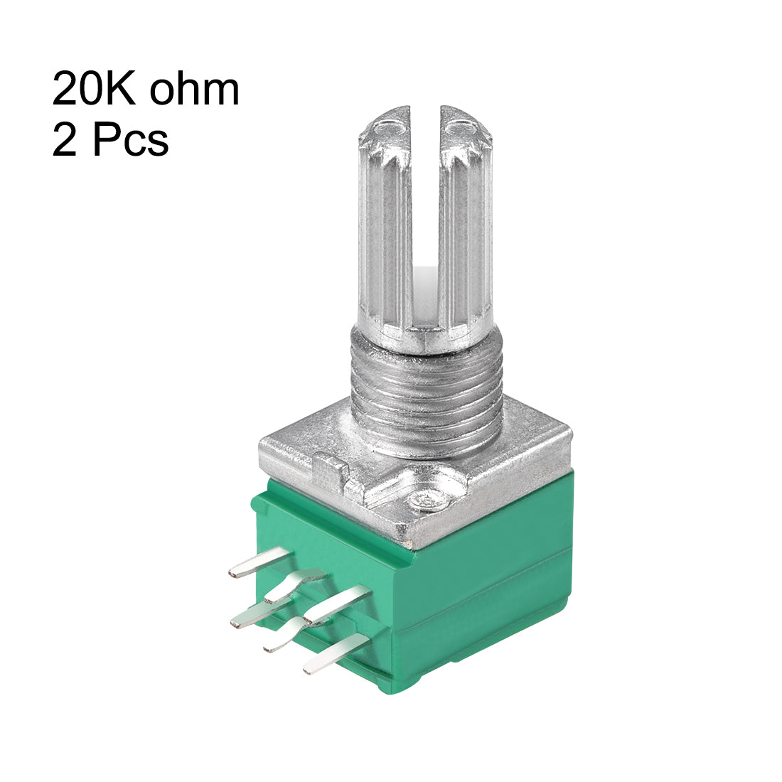 uxcell Uxcell Potentiometer  B20K Ohm Variable Resistors Double Turn Rotary Carbon Film Taper RV097NS  2pcs