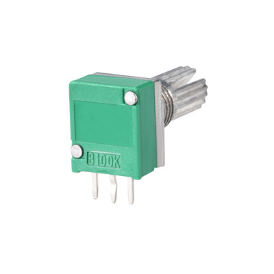 Harfington Uxcell Potentiometer  B100K Ohm Variable Resistors Single Turn Rotary Carbon Film Taper RV097NS  10pcs