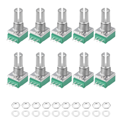 Harfington Uxcell 10Stück 10K Ohm Varistor Doppelrotations-Kohleschicht Kegel Potentiometer