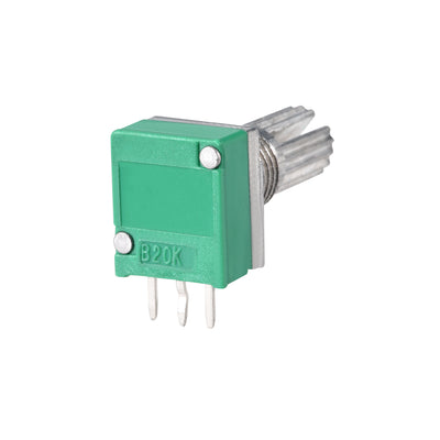 Harfington Uxcell 2Stück 20K Ohm Varistor Doppelrotations-Kohleschicht Kegel Potentiometer